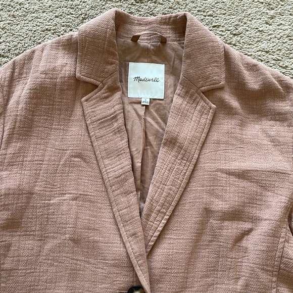 Madewell Larsen Blazer Cotton-Linen Relaxed Jacket W’s S Faded Earth Boho - Picture 14 of 16